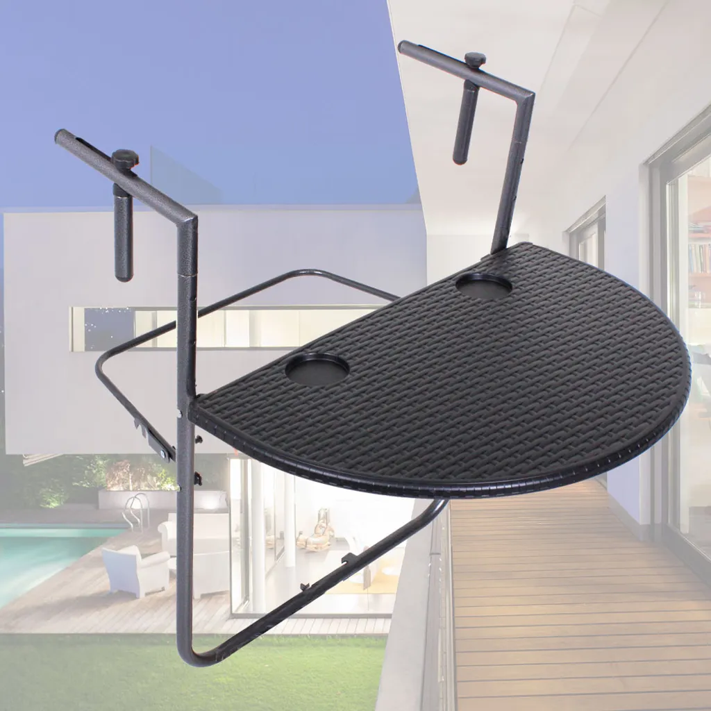 Garden Pleasure Balkontisch Ventana Rattan Optik Balkon Garten Tisch Hängetisch 5 Garden Pleasure Balkontisch Ventana Rattan Optik Balkon Garten Tisch Hängetisch – Bild 5