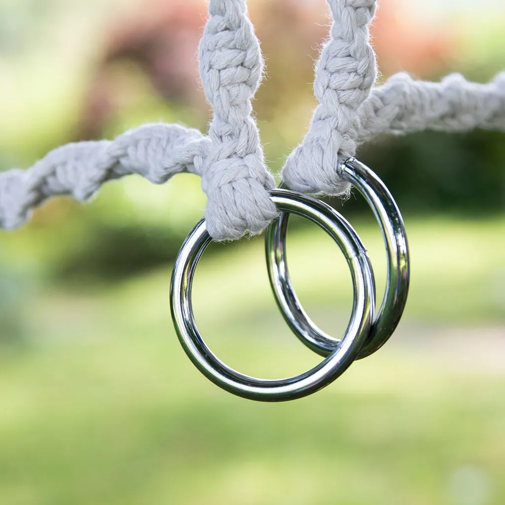 SVITA CARRIE Hängesessel Mit Rahmen Im Boho-Style Zum Aufhängen Mit Kissen Beige 8 SVITA CARRIE Hängesessel Mit Rahmen Im Boho-Style Zum Aufhängen Mit Kissen Beige – Bild 8