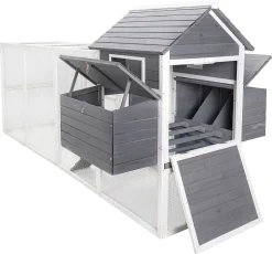 MyAnimal XXL Hühnerstall MH-22 - Wetterfest & Winterfest - Hochwertiges Kiefernholz (Grau) - Für 8 Hühner - Nistkasten - Trennbare Etagen - Sitzstange - Türverriegelungen - Hühnerhaus -Garten- & Gewächshäuser Geschäft 963fc0458083f81fb1d8cf158dd12f03