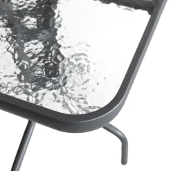 Wohaga 4tlg. Bistrogarnitur Glastisch 60x60cm Anthrazit + 3 Bistro-Stapelstühle Polyrattan Grau/Schwarz -Garten- & Gewächshäuser Geschäft 96514ad758fab42f86df98c98a86820c