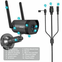 IeGeek 1080P Wlan Überwachungskamera Aussen, IP Kamera Wifi Mit 2-Wege-Audio, 25m Nachtsicht, Bewegungserkennung, Push-Benachrichtigungen, IP66, Unterstützung Von ONVIF -Garten- & Gewächshäuser Geschäft 965d407deae661e0cec6b4eb0cd0aa7e 1