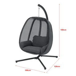 En.casa Hängesessel Abegondo Mit Gestell Und Kissen Indoor Outdoor Max. 120 Kg Hängekorb Hängestuhl Für Innen- Und Außen Stahlgestell Dunkelgrau -Garten- & Gewächshäuser Geschäft 968970bfab0684336c56099f8a4e47a2