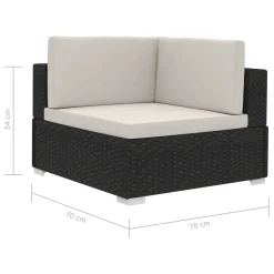 VidaXL Ecksofas 2 Stk. Mit Auflagen Poly Rattan Schwarz -Garten- & Gewächshäuser Geschäft 9691610c9d2d70166f144063ae4034fd