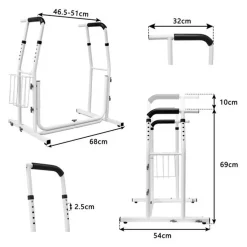 XMTECH Mobile WC-Aufstehhilf Toiletten Höhenverstellbar Inkl. Ablagekorb Stützgestell Haltegriff Für Bad, Belastbar Bis 200kg -Garten- & Gewächshäuser Geschäft 96be34ed2b6d4c177ddfa6fd8dc12483
