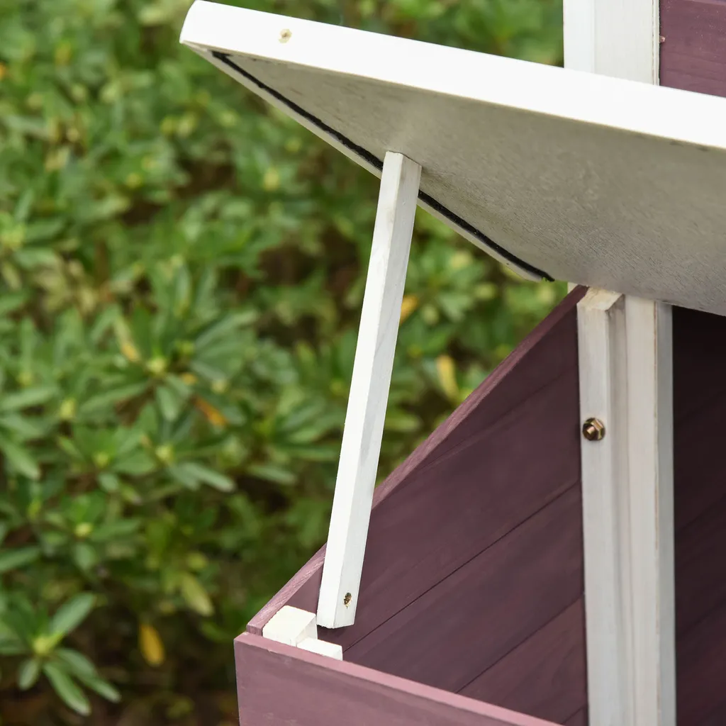 PawHut Zwerghühnerstall Mit Auslauf Nistkasten Zwerghühnerhaus Mit Stange Massivholz Dunkelrot 200 X 73,5 X 130 Cm 8 PawHut Zwerghühnerstall Mit Auslauf Nistkasten Zwerghühnerhaus Mit Stange Massivholz Dunkelrot 200 X 73,5 X 130 Cm – Bild 8