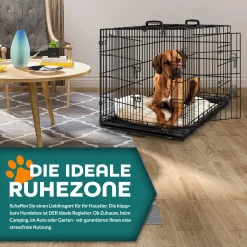 TRESKO® Hundekäfig 77x48x54cm Metall Transportkäfig Auto Hundebox Transportbox Faltbar Drahtkäfig 13 TRESKO® Hundekäfig 77x48x54cm Metall Transportkäfig Auto Hundebox Transportbox Faltbar Drahtkäfig -Garten- & Gewächshäuser Geschäft 97095a570e0871e8dfcc207ba41e8599