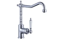 Schütte Design-Spültischarmatur Old Style Einhebelmischer Niederdruck Nostalgie-Design Chrom 72590