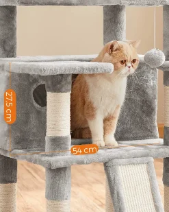 FEANDREA Kratzbaum, XXL Katzenbaum, 172 Cm, Hellgrau PCT019W01 -Garten- & Gewächshäuser Geschäft 97aca394e3f5d0960c1522d267c035b4