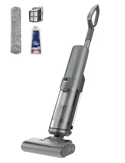 Proscenic WashVac F20 Nass-Trockensauger, Saugwischer Kabellos Mit 1L Frisch Und Schmutzwassertank, Wechselbarer Akku, Selbstreinigung-Grau