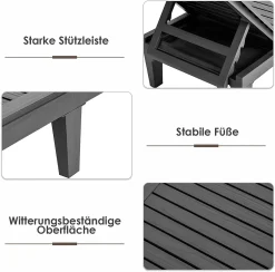 COSTWAY Sonnenliege Wetterfest Gartenliege 180kg Belastbar Liegestuhl 5 Verstellbare Rückenlehne Terrassenliege Für Outdoor Garten Terrasse Schwarz -Garten- & Gewächshäuser Geschäft 97bcb7cd345eb385734c899edc9af6f7