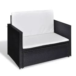VidaXL 2-tlg. Garten-Lounge-Set Mit Auflagen Poly Rattan Schwarz -Garten- & Gewächshäuser Geschäft 97d01cc544d9a4dd58c2122cd7253296