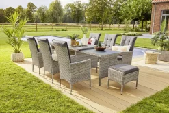 TrendLine Dining Möbelset Lyon 9-teilig Mit Ausziehtisch Inkl. Sitzkissen -Garten- & Gewächshäuser Geschäft 97f38986f8f468ceb0458a19762b3320