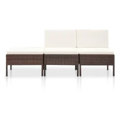VIDAXL 3-tlg. Garten-Lounge-Set Mit Auflagen Poly Rattan Braun -Garten- & Gewächshäuser Geschäft 980a5e98d7d8ceb4efbba2397c885089