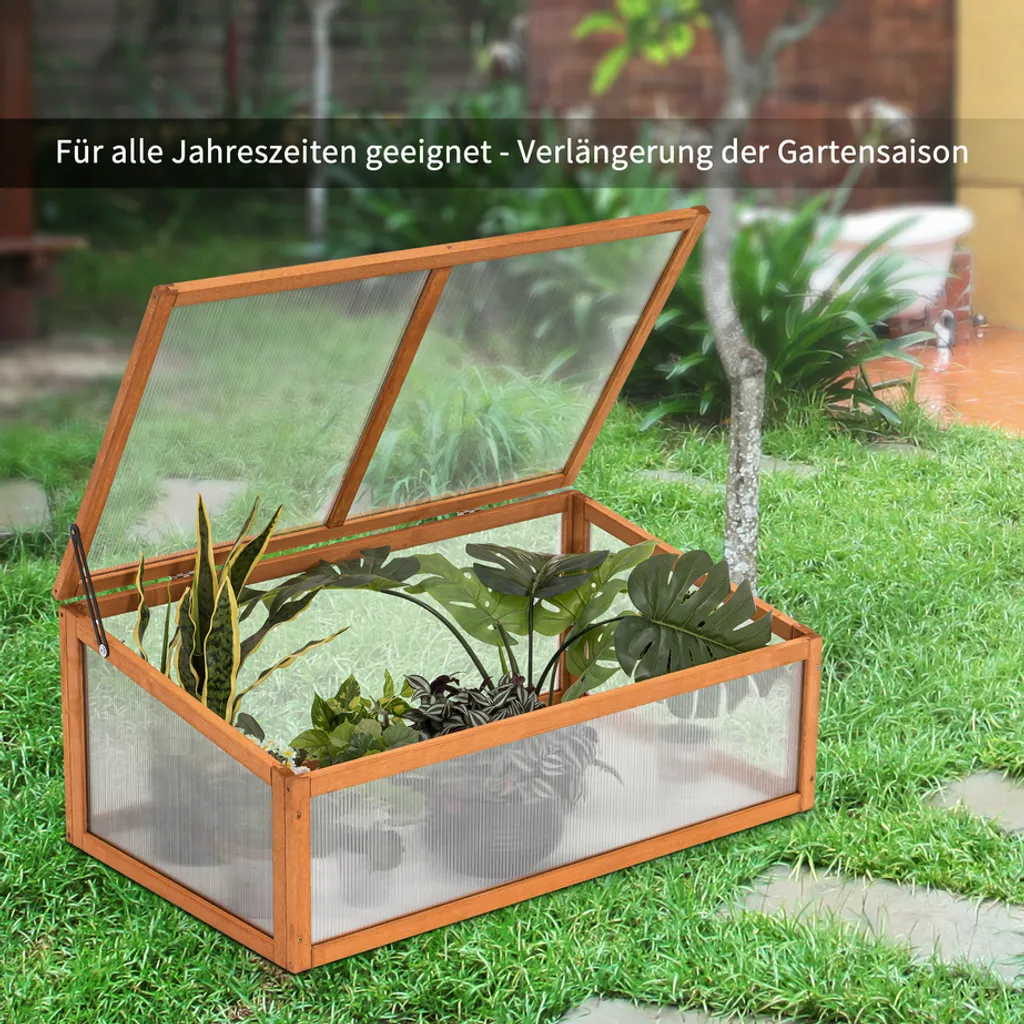 MCombo Frühbeet Gewächshaus Treibhaus Frühbeetkasten Aufsatz Pflanzenbeet Holz 0698 11 MCombo Frühbeet Gewächshaus Treibhaus Frühbeetkasten Aufsatz Pflanzenbeet Holz 0698 – Bild 11