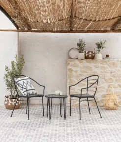 Dehner Beistelltisch Madeleine, Mit Mosaik, Ø 45 Cm, Höhe 45 Cm, Stahl/Zement/Stein, Galvanisiert Und Pulver-beschichtet, Dunkelgrau -Garten- & Gewächshäuser Geschäft 98b74e5146357ea11ccadbdfa1459f13