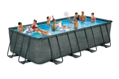 Summer Waves Premium FRAME Pool, Rattanoptik, PVC/Stahl, 549x274x132, Jede Menge Zubehör Inklusive, Rechteckig -Garten- & Gewächshäuser Geschäft 98cabcc6d8fd1e905e931862a5bbccec