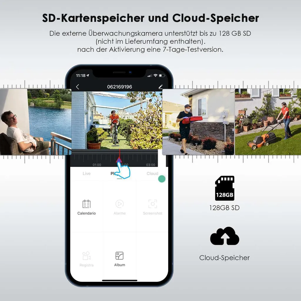IeGeek 2K 3MP Überwachungskamera Aussen Akku, Kabellose WLAN Kamera Outdoor Mit PIR Bewegungsmelder, Personen/Autoerkennung, Farbnachtsicht, 2-Wege Audio, Arbeit Mit Alexa, IP65 12 IeGeek 2K 3MP Überwachungskamera Aussen Akku, Kabellose WLAN Kamera Outdoor Mit PIR Bewegungsmelder, Personen/Autoerkennung, Farbnachtsicht, 2-Wege Audio, Arbeit Mit Alexa, IP65 – Bild 12