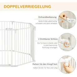 PawHut Welpenauslauf Freigehege Für Hund Schutzgitter Mit Tür Kaminschutzgitter Flexible Klappbar 8 Paneele Je 60 X 76 Cm Weiß 12 PawHut Welpenauslauf Freigehege Für Hund Schutzgitter Mit Tür Kaminschutzgitter Flexible Klappbar 8 Paneele Je 60 X 76 Cm Weiß -Garten- & Gewächshäuser Geschäft 98e7a4fc0fb0b43e9df8b92850b8374f