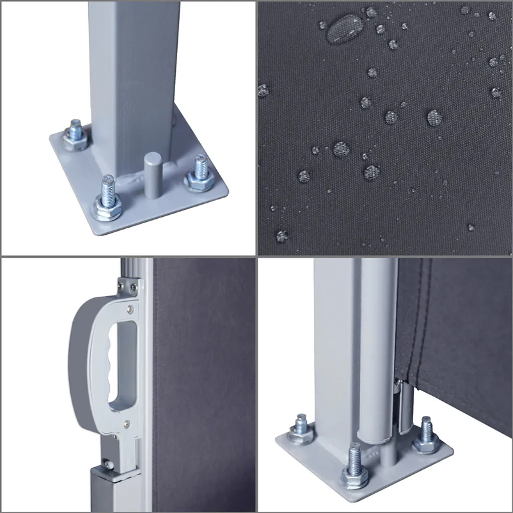 Lospitch Doppel Seitenmarkise Markisen Wandmarkise 180x600cm Ausziehbar Garten Sichtschutz Grau 5 Lospitch Doppel Seitenmarkise Markisen Wandmarkise 180x600cm Ausziehbar Garten Sichtschutz Grau – Bild 5