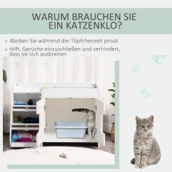 PawHut Katzenschrank Für Katzentoilette Katzenklo Mit 3 Stufen Der Treppe Katzenhaus Katzenhöhlen Katzenschrank Für Katzenbett Mit Türöffnung PB-Platte Weiß 90 X 48 X 59 Cm 12 PawHut Katzenschrank Für Katzentoilette Katzenklo Mit 3 Stufen Der Treppe Katzenhaus Katzenhöhlen Katzenschrank Für Katzenbett Mit Türöffnung PB-Platte Weiß 90 X 48 X 59 Cm -Garten- & Gewächshäuser Geschäft 99009ed87f79d7e09513ce04a84607ef