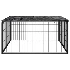 VidaXL 4-tlg. Hundelaufstall Schwarz 100x50cm Stahl Pulverbeschichtung -Garten- & Gewächshäuser Geschäft 9908448bf65377e64564277bb4433fca