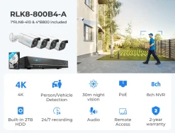 Reolink 4K Überwachungskamera Aussen Set, Videoüberwachung Mit 4X 8MP PoE IP Kamera, 8 Kanale Und 2TB HDD NVR Für 24/7 Aufnahme Innen Outdoor, Personenerkennung Und Fahrzeugerkennung, IP66, RLK8-800B4-A 53 Reolink 4K Überwachungskamera Aussen Set, Videoüberwachung Mit 4X 8MP PoE IP Kamera, 8 Kanale Und 2TB HDD NVR Für 24/7 Aufnahme Innen Outdoor, Personenerkennung Und Fahrzeugerkennung, IP66, RLK8-800B4-A -Garten- & Gewächshäuser Geschäft 992027415b08adfdffe496c1ab92defe