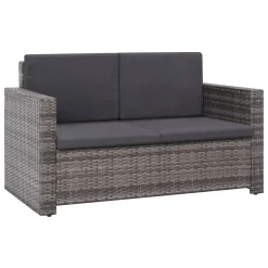 VidaXL 2-tlg. Garten-Lounge-Set Mit Auflagen Poly Rattan Grau -Garten- & Gewächshäuser Geschäft 992b882eb75c6938b9cf602b5fb6a226