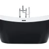 Beliani Freistehende Badewanne Schwarz Sanitäracryl Oval 180 X 78 Cm Modern