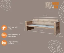 Wood4You Gartenbank Holz "Vlieland" - Wetterfest Massivholz Rustikal - Holzbank Sitzbank Balkonmöbel Terassenmöbel Ohne Kissen - DIY Baumbank Mit Lehne - Gerüstholz -Garten- & Gewächshäuser Geschäft 99b0a5851863e09d7288e167b0c2a033