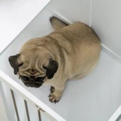 PawHut Hundekäfig, Hundehütte Mit Tischplatte, Haustierkäfig Für Mittelgroße Hunde, Hundebox Mit Türen, Hundehaus, Beistelltisch, Transportkäfig, Weiß, 80 X 50 X 56,5 Cm 17 PawHut Hundekäfig, Hundehütte Mit Tischplatte, Haustierkäfig Für Mittelgroße Hunde, Hundebox Mit Türen, Hundehaus, Beistelltisch, Transportkäfig, Weiß, 80 X 50 X 56,5 Cm -Garten- & Gewächshäuser Geschäft 99bcd8a796c24b2919083a8fd074abb5