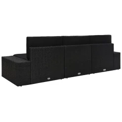 VidaXL Modulares 3-Sitzer-Sofa Poly Rattan Schwarz -Garten- & Gewächshäuser Geschäft 99c263ce147944519157b0dd00dab361