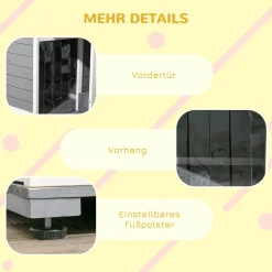 PawHut Hundehütte, Tannenholz, Hundehaus Mit 2 Schüsseln Und Terrasse, Kleintierhaus Für Kleine Hunde Mit Asphaltdach, Erhöhtes Design, Outdoor, Wetterbeständig, Grau, 103 X 62 X 60-66 Cm 17 PawHut Hundehütte, Tannenholz, Hundehaus Mit 2 Schüsseln Und Terrasse, Kleintierhaus Für Kleine Hunde Mit Asphaltdach, Erhöhtes Design, Outdoor, Wetterbeständig, Grau, 103 X 62 X 60-66 Cm -Garten- & Gewächshäuser Geschäft 99da12db6eec8249b7bf4a7758975a9d