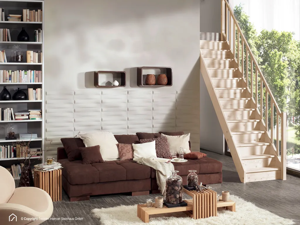 Treppen Intercon Holztreppe Intercon Casablanca | Fichte | Gerader Verlauf | 60 Cm Breite | Einseitiges Geländer | Mit Setzstufen 2 Treppen Intercon Holztreppe Intercon Casablanca | Fichte | Gerader Verlauf | 60 Cm Breite | Einseitiges Geländer | Mit Setzstufen – Bild 2