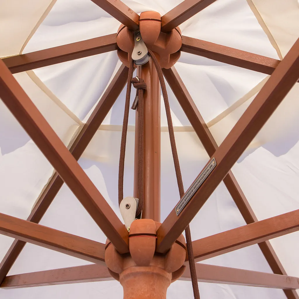 Anndora Sonnenschirm 2,5m Rund Natural Winddach UV-Schutz - Natural 6 Anndora Sonnenschirm 2,5m Rund Natural Winddach UV-Schutz - Natural – Bild 6