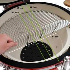 BBQ-Toro Kamado Grill Holzkohlegrill Ø 52 Cm "KURO" | Rot | Keramikgrill -Garten- & Gewächshäuser Geschäft 9a22a3877d5406400adcb7a9c460e362