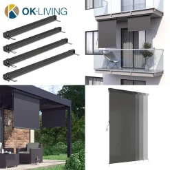 Oskar Kinderland OK-Living Senkrechtmarkise Sonnenschutzrollo Seitenmarkise Anthrazit 250x140 Cm -Garten- & Gewächshäuser Geschäft 9a28663e646a01af5b528235f58dab69