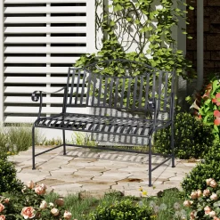HOMCOM Outsunny Gartenbank Sitzbank Parkbank 2-Sitzer Metallbank Stahlrahmen Mit Armlehne Für Garten Balkon Und Terrasse Bis 220 Kg Belastbar Grau 15,5 X 54 X 96 Cm 13 HOMCOM Outsunny Gartenbank Sitzbank Parkbank 2-Sitzer Metallbank Stahlrahmen Mit Armlehne Für Garten Balkon Und Terrasse Bis 220 Kg Belastbar Grau 15,5 X 54 X 96 Cm -Garten- & Gewächshäuser Geschäft 9a3cec363a38cbcf83eff0eceb7ddfb6