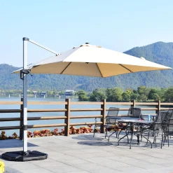 COSTWAY Sonnenschirm Ø300cm, Terrassenschirm Mit Kreuzfuß, Ampelschirm Gartenschirm Neigbar, Quadratischer Freischwinger, Marktschirm Mit Kurbel Für Garten Und Pool 9 COSTWAY Sonnenschirm Ø300cm, Terrassenschirm Mit Kreuzfuß, Ampelschirm Gartenschirm Neigbar, Quadratischer Freischwinger, Marktschirm Mit Kurbel Für Garten Und Pool -Garten- & Gewächshäuser Geschäft 9a7d9a2ce964ab8c275fcb1b60859d85