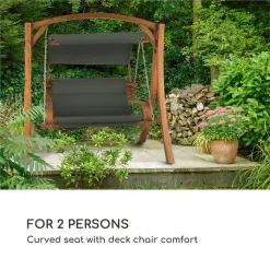 Blumfeldt Maui Hollywoodschaukel 110 Cm 2-Sitzer Massivholz Polyester Dunkelgrau -Garten- & Gewächshäuser Geschäft 9aafbbee39c2176153c3ab6237e80005