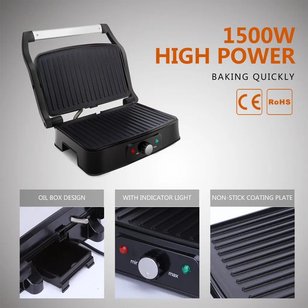Aigostar Hitte 30HFA - Elektrischer Kontaktgrill,Cool Touch, Antihaft, 1500 Watt 3 Aigostar Hitte 30HFA - Elektrischer Kontaktgrill,Cool Touch, Antihaft, 1500 Watt – Bild 3