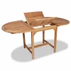 VidaXL Ausziehbarer Gartentisch (110-160)x80x75 Cm Massivholz Teak