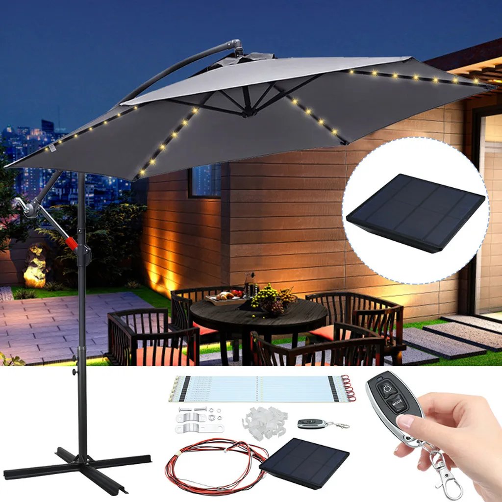 EINFEBEN 3.5m Sonnenschirm Sonnenschirme Gartenschirm Mit LED Solar Ampelschirm Pavillon Kurbelsonnenschirm Alu,Grau,3.5m 1 EINFEBEN 3.5m Sonnenschirm Sonnenschirme Gartenschirm Mit LED Solar Ampelschirm Pavillon Kurbelsonnenschirm Alu,Grau,3.5m