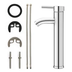 Puluomis Wasserhahn Waschtischarmatur Mit 2 Wasserline, Kaltes Und Heißes Waschamatur Für Waschbecken, Küche, Badezimmer, Einhandmischer Waschbeckenarmatur,Weiß Silber, -Garten- & Gewächshäuser Geschäft 9ae5c82155872ce4687fb0914e2f892f