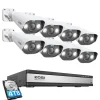 ZOSI 4K Überwachungssystem Außen Set Mit Audioaufnehmen, Smarter Videoüberwachung Mit 16CH 4TB HDD NVR Und 8X 8MP POE Kamera Set