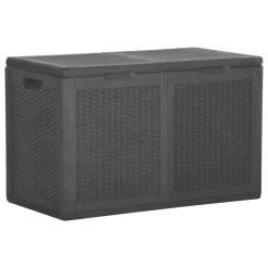 VidaXL Garten-Aufbewahrungsbox 180 L Schwarz PP Rattan