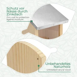 WILDLIFE FRIEND Eichhörnchen Futterhaus Mit Metalldach, Extra Groß Und Stabil Aus Massivholz - Wetterfest, Futterstation Zum Eichhörnchen Füttern, -Garten- & Gewächshäuser Geschäft 9b3a3b327989cbd094b6946b7462f2cb