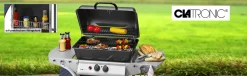 Clatronic GG 3590 Gasgrill 2 Brenner, 2 Heizzonen Für Individuelle Temperatursteuerung, Stufenlose Temperatureinstellung, Herausnehmbarer Fettauffangbehälter, Temperaturanzeige -Garten- & Gewächshäuser Geschäft 9b8ce00e06dbdfae81eedd76026e7a35