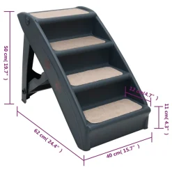 VidaXL Hundetreppe Mit 4 Stufen Klappbar Dunkelgrau 17 VidaXL Hundetreppe Mit 4 Stufen Klappbar Dunkelgrau -Garten- & Gewächshäuser Geschäft 9beec746b374a7d98551021f25d7f58a