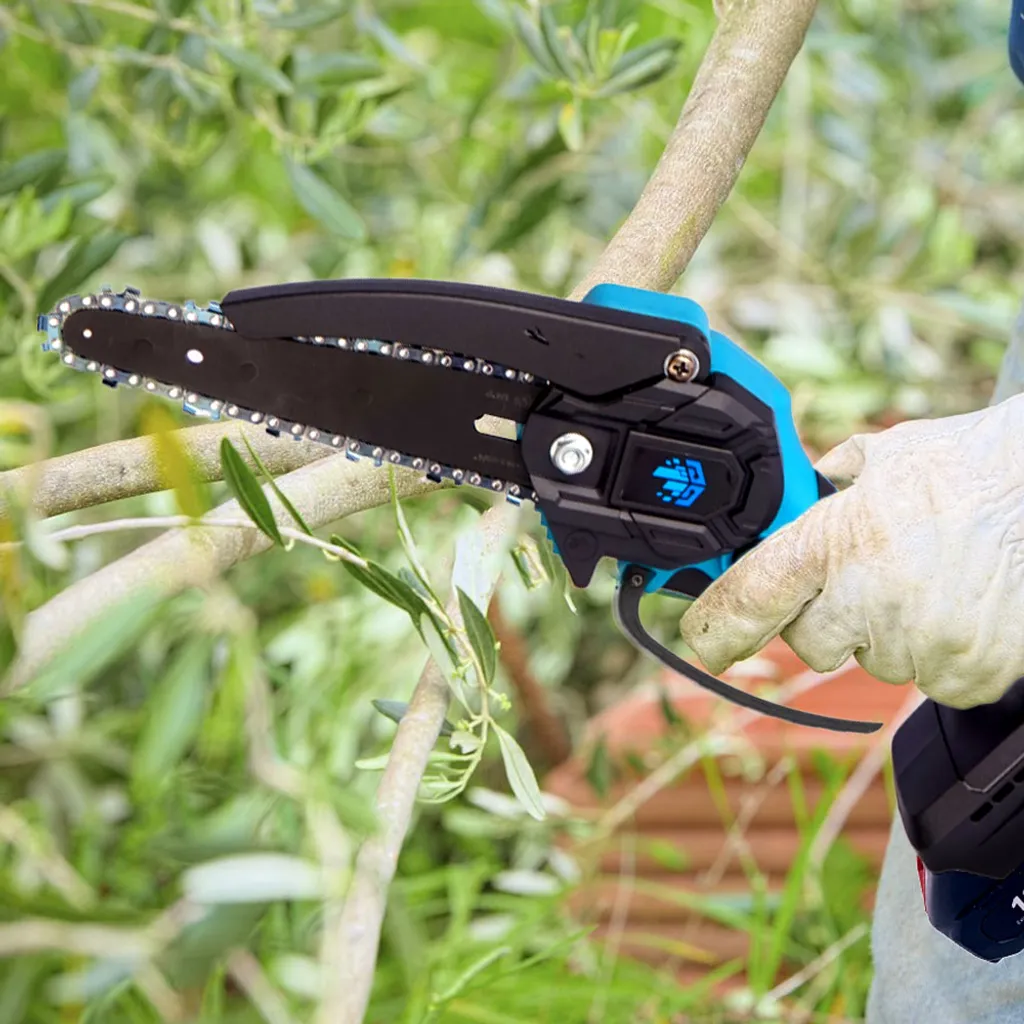 Yofidra 6 Zoll Elektrokettensägen Handkettensäge Mit 2 Akkus, 2 Gold Ketten Und Schwert 8 Yofidra 6 Zoll Elektrokettensägen Handkettensäge Mit 2 Akkus, 2 Gold Ketten Und Schwert – Bild 8