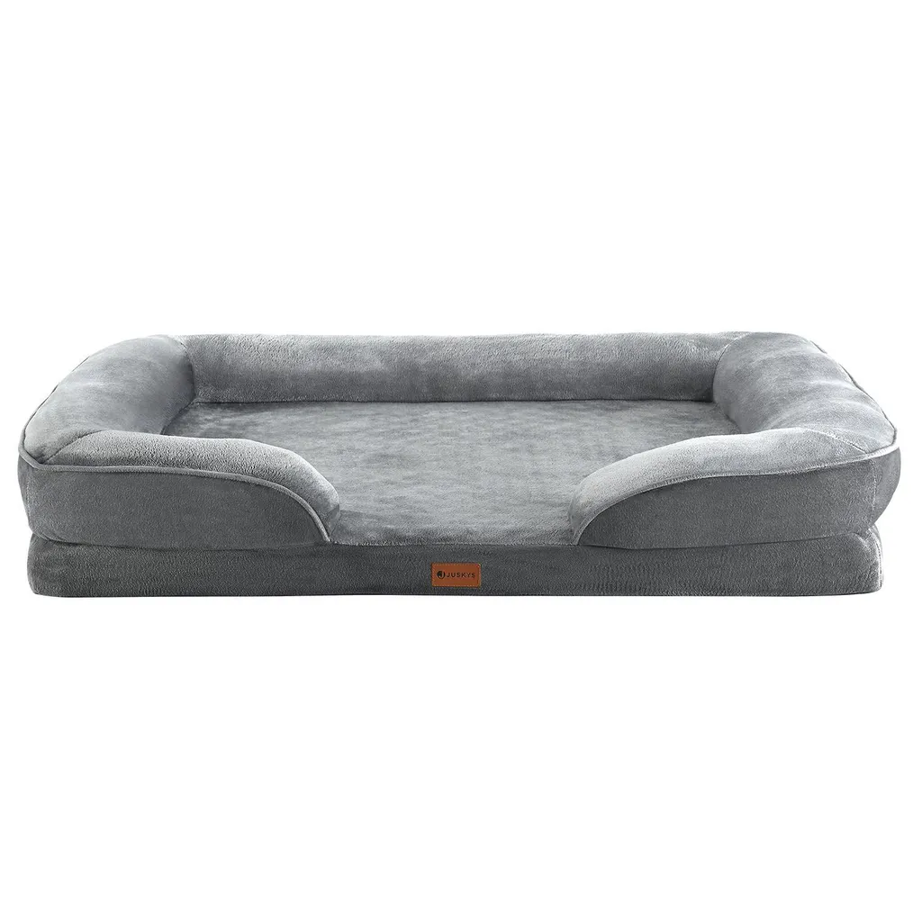 Juskys Hundebett Sheena XL Orthopädisch, Waschbar & Rutschfest – 105 X 82 X 17 Cm– Hundesofa Flauschig Große Hunde Grau – Haustierbett Hundesofa 13 Juskys Hundebett Sheena XL Orthopädisch, Waschbar & Rutschfest – 105 X 82 X 17 Cm– Hundesofa Flauschig Große Hunde Grau – Haustierbett Hundesofa – Bild 13